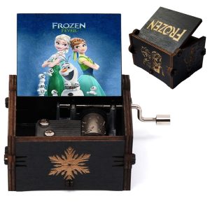 Disney Princess Frozen New Cover Carved Wood Music Boxes Daughter Christmas Gift The Promise Neverland Jurassic Park Music Box